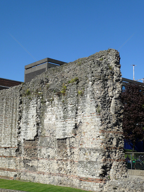 旧罗马伦敦长城石工地标历史性石方历史石墙建筑风化图片