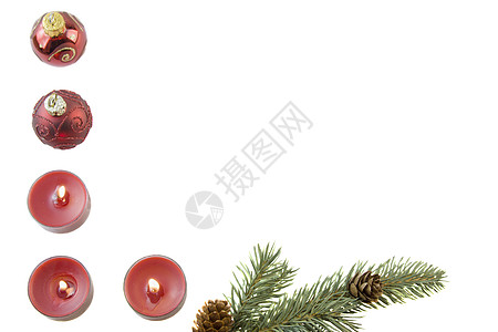 红色圣诞元素角框架(红圣诞节元素)图片