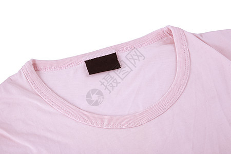 粉红色T恤衫和空白标签图片
