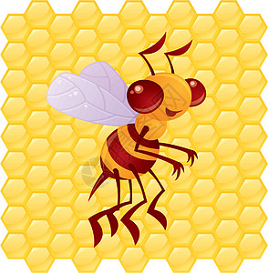 蜜蜂翅膀蜂窝昆虫夹子蜂巢漏洞卡通片绘画微笑插图图片