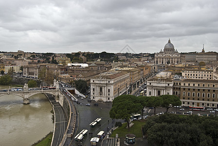 罗马和台伯旅行建筑学全景天空文化建筑旅游地标城市场景图片