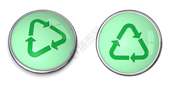 按钮回收箭头合金插图标识白色环境别针绿色垃圾丢弃环形图片