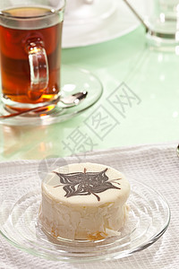 蛋糕白色网络勺子食物巧克力甜点糕点奶油背景图片