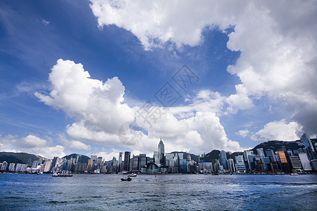 香港清晨渡船市中心城市场景旅游全景办公室天际天空海洋图片