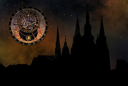 布拉格城堡  圣维特大教堂  神秘 c 的纪念碑建筑物景观城市旅游历史天文大教堂遗产地标尖塔图片