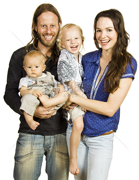 幸福美满家庭美丽的肖像画图片