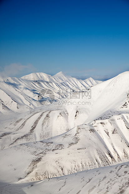 雪山山脉天空全景冰川蓝色白色高山顶峰风景山脉区域图片