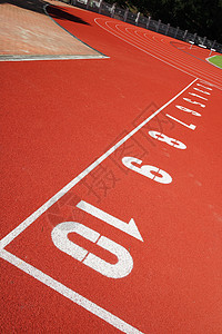 运动字段的起始点竞争精加工地面白色车道短跑比赛曲线竞赛体育场图片