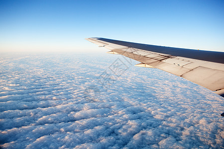 机翼飞机喷射飞行蓝色航空航班翅膀运输旅行天空日落图片