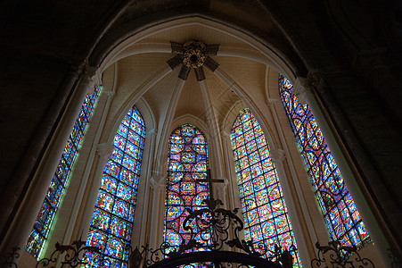 彩色玻璃玻璃窗户建筑学宗教玫瑰建筑圆形艺术教会大教堂图片