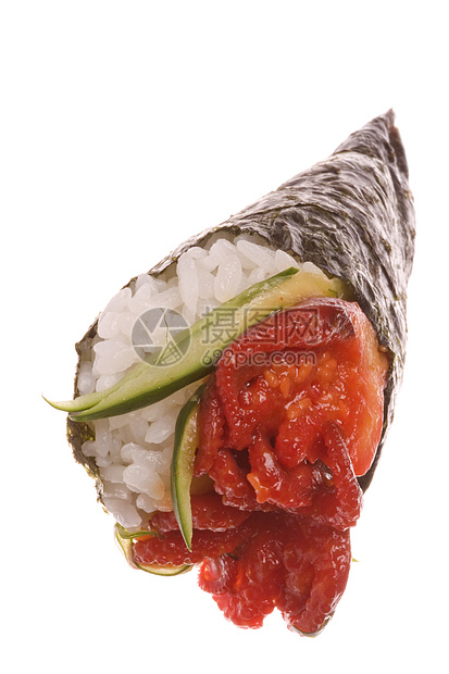孤立午餐美食海鲜文化餐厅食物寿司传统手卷图片