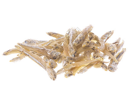 干旱的Anchovies 孤立的大型小吃食物钓鱼美食海洋营养海鲜鳀鱼宏观图片