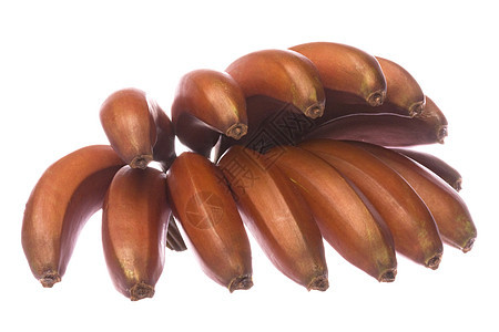 孤立的红香蕉热带食物宏观团体红色水果小吃市场营养零食图片