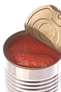 孤立的卡罐番茄宏观罐装罐头装罐蔬菜红色产品图片