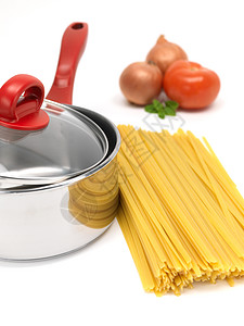 Fettuccine 意大利面厨房小菜文化营养白色生活烹饪面条平底锅化合物图片