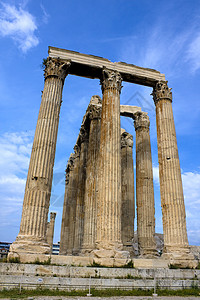 希腊 奥林匹亚 宙斯寺遗产历史性柱子寺庙建筑岩石建筑学纪念碑废墟考古学图片