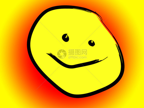 黄色卡通脸孔快乐喜悦幸福乐趣插图微笑眼睛图片