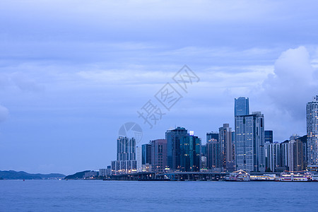 香港清晨景观建筑摩天大楼城市天空港口市中心中心商业晴天图片
