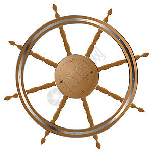 方向车轮导航控制大篷车圆圈港口血管木头棕色海军插图图片