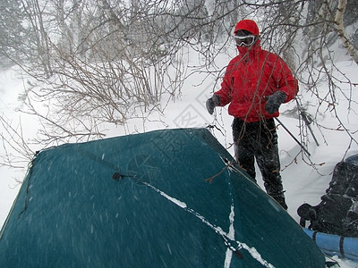 冬季;极端;帐篷;行进;雪;旅游图片