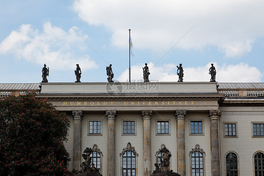 柏林洪堡大学城市教育大厅建筑艺术雕像礼堂历史景观大学图片