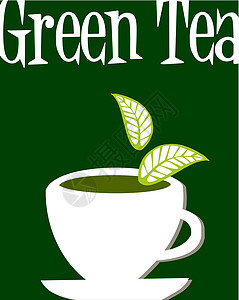 绿色茶叶标签背景图片