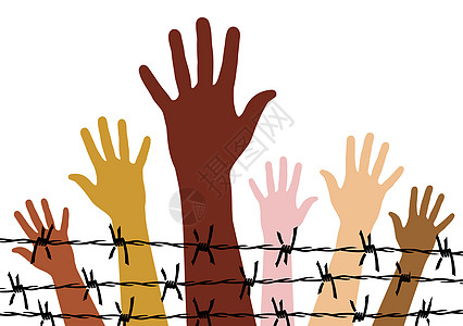 人权信仰比赛精神监狱棕榈多样性栅栏金属手指白色图片