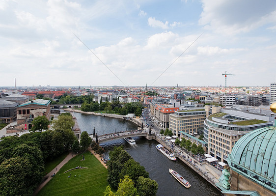 中柏林空中观察旅游首都天空蓝色大教堂广场主场城市建筑建筑物图片