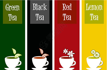 彩色茶茶标签图片