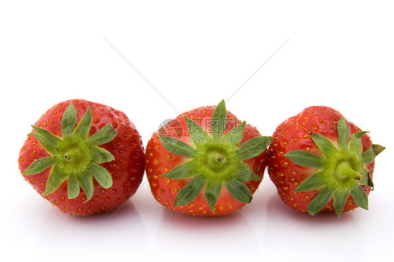 草莓绿色水果叶子早餐甜点饮食红色图片