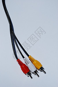 视频和音频电缆电子电影金属插头男性红色黄色电脑连接器金子图片
