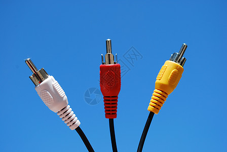 视频和音频电缆技术电影电脑黄色男性信号蓝色金属红色电子图片