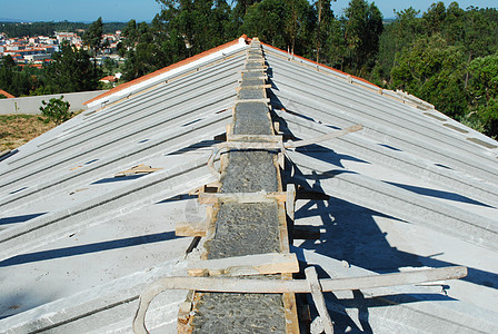 屋顶框架详细钢结构水泥住房工业木头工程关节房子灰色建筑图片