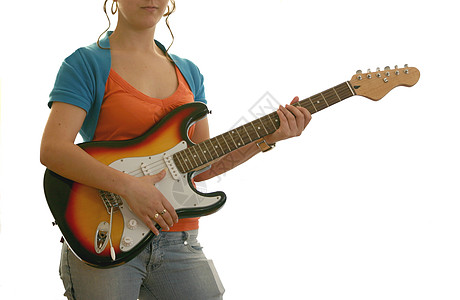 女吉弹女音乐青少年摇滚女性放大器岩石明星吉他烦恼手指图片