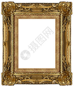 金金架乡愁画廊框架文化长方形木头照片艺术金子白色图片