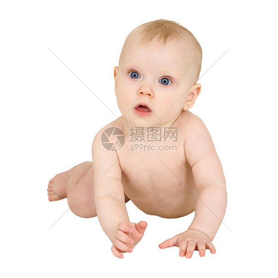 可爱宝宝的明亮近身肖像快乐幸福孩子童年婴儿期情感婴儿微笑女性新生图片