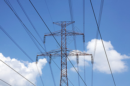 电电波塔天空电缆绿色活力工业技术环境力量城市工程图片