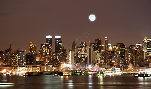 曼哈顿天线月亮旅行中心蓝色办公室自由建筑游客正方形市中心图片