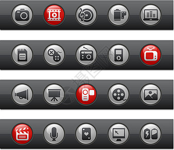 多媒体 Web 图标// 按钮栏系列图片