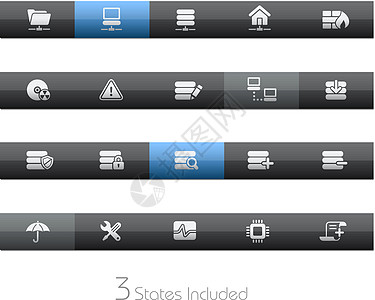 网络和服务器 Web 图标 /// Black 栏系列图片