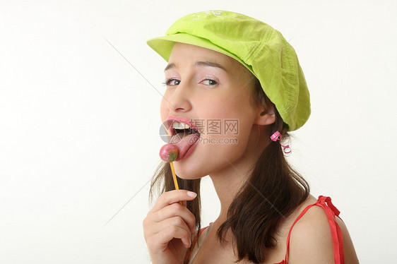 女 女童白色脸颊女士糖果头发女性棕色工作室青春期身体图片
