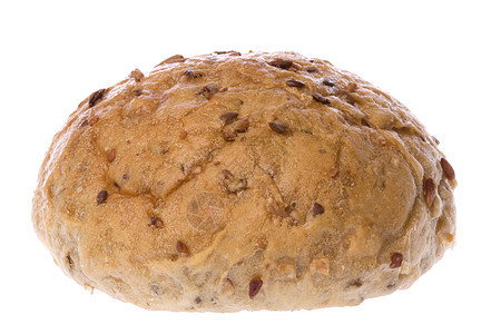 孤立的全食面包早餐谷物馒头粮食脆皮面包小吃营养面包师油菜图片