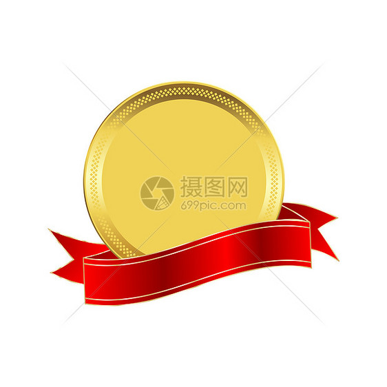 金金海豹插图横幅徽章按钮框架金属阴影红色金子图片