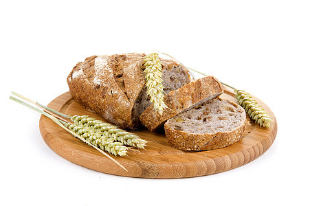 面包绿色玉米面粉早餐美食午餐农业生长稻草砧板图片