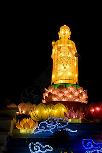 中国新年佛光灯上帝遗产寺庙节日信仰精神灯笼宗教传统月球图片