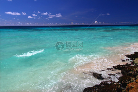 巴巴多斯大西洋大西洋热带海浪乐趣天堂海洋假期全景海岸蓝色海岸线图片