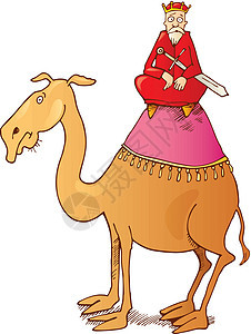 骑骆驼的三位国王之一背景图片