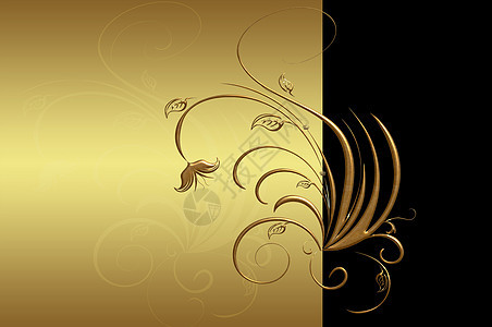 金金背景金子漩涡卡片艺术材料风格装饰图片
