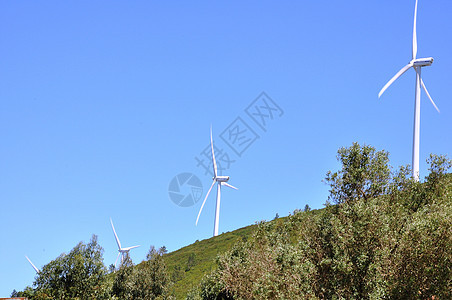 风力发电机的风景天气蓝色电气涡轮机涡轮生态微风公园技术图片