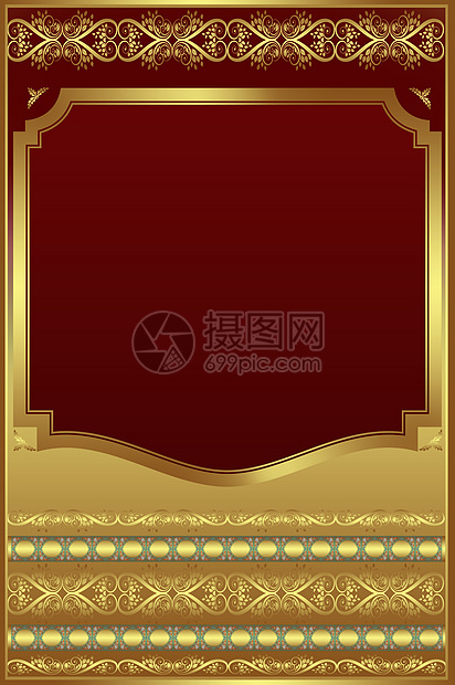 装饰金色框装饰品金属艺术漩涡金子红色专辑盒子框架巧克力图片